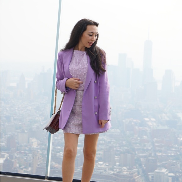 Purple set. office blouse and skirt S size. - Picture 3 of 8